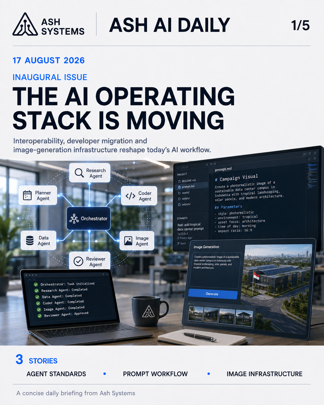Ash AI Daily cover for Ash AI Daily — The AI Operating Stack Is Moving