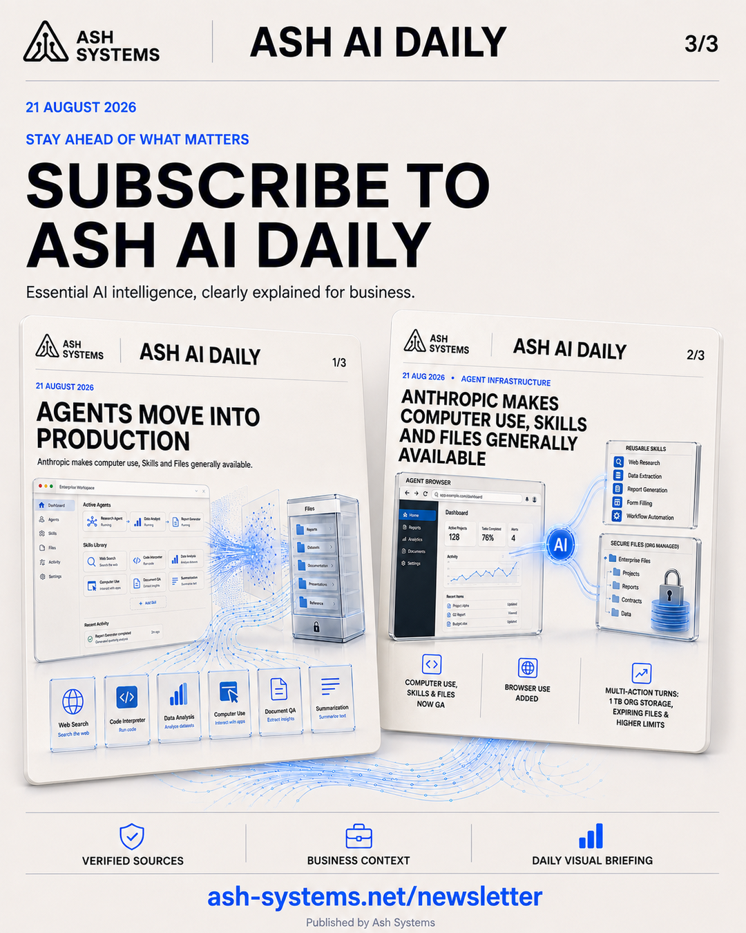 Subscribe to Ash AI Daily closing card