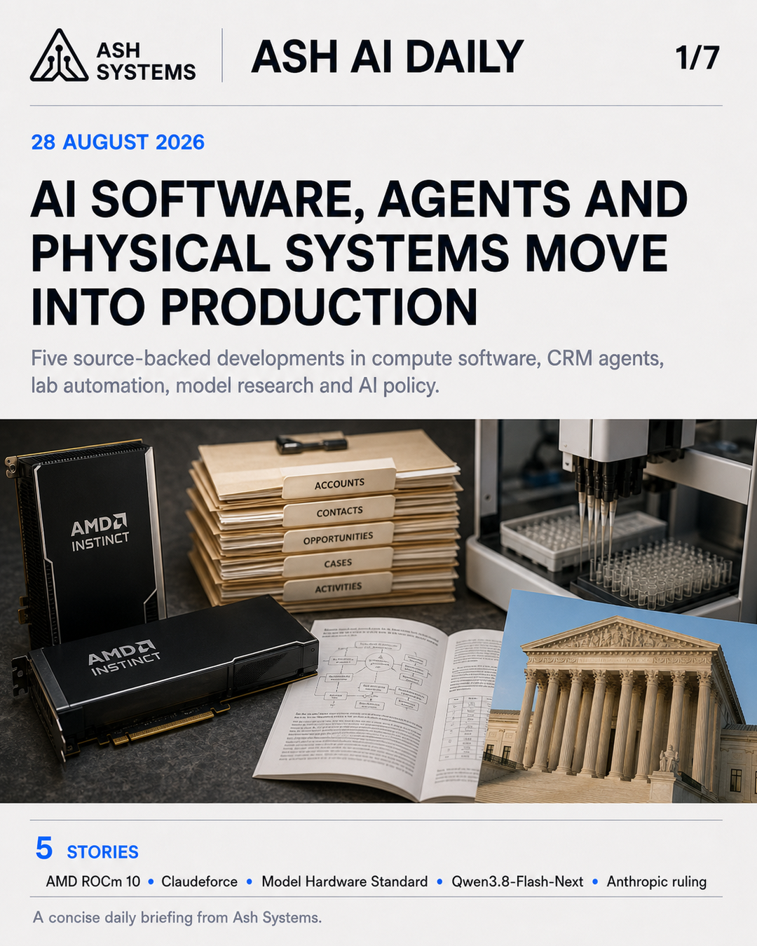 Ash AI Daily cover for Ash AI Daily — AI software, agents and physical systems move into production