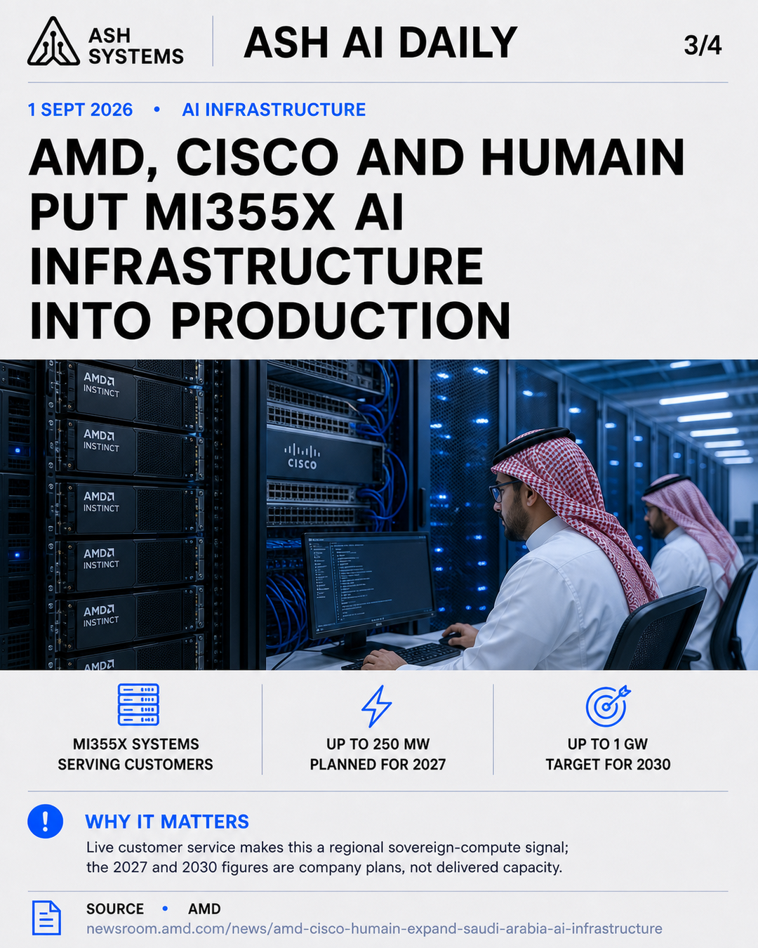 AMD, Cisco and HUMAIN put MI355X AI infrastructure into production Ash AI Daily factual story card