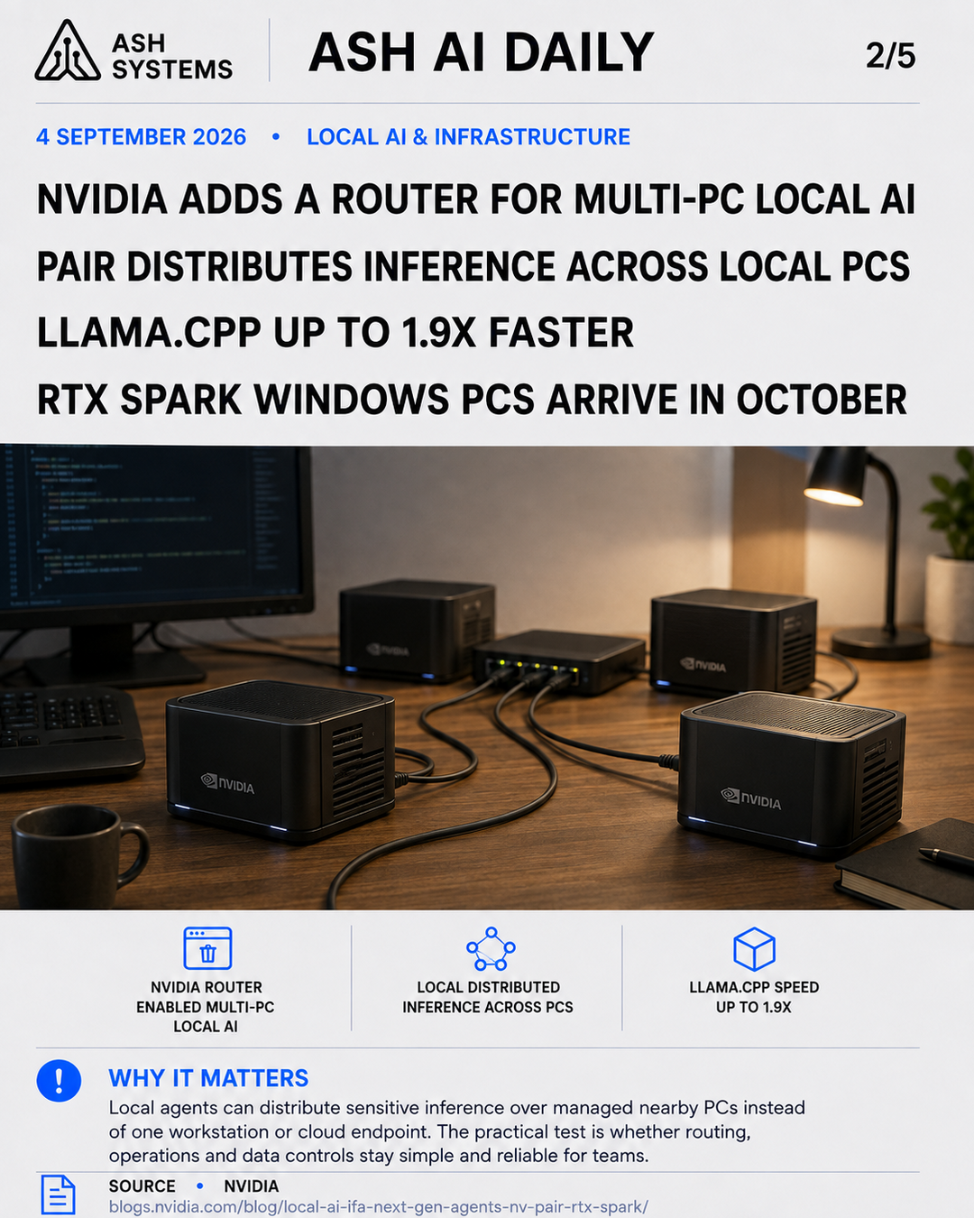 NVIDIA adds a router for multi-PC local AI Ash AI Daily factual story card