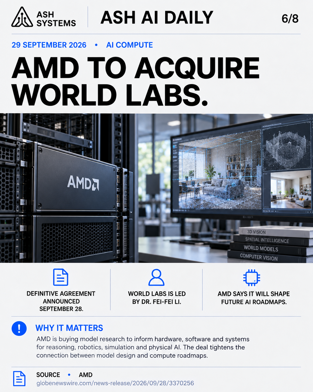 AMD to acquire World Labs Ash AI Daily factual story card