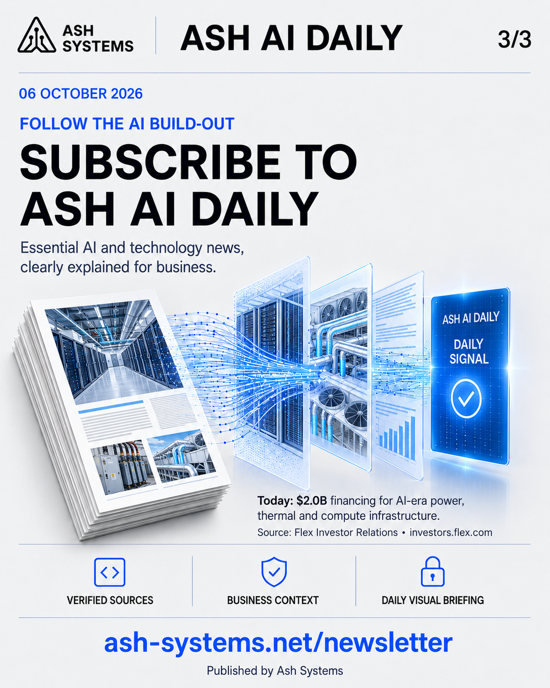 Subscribe to Ash AI Daily closing card