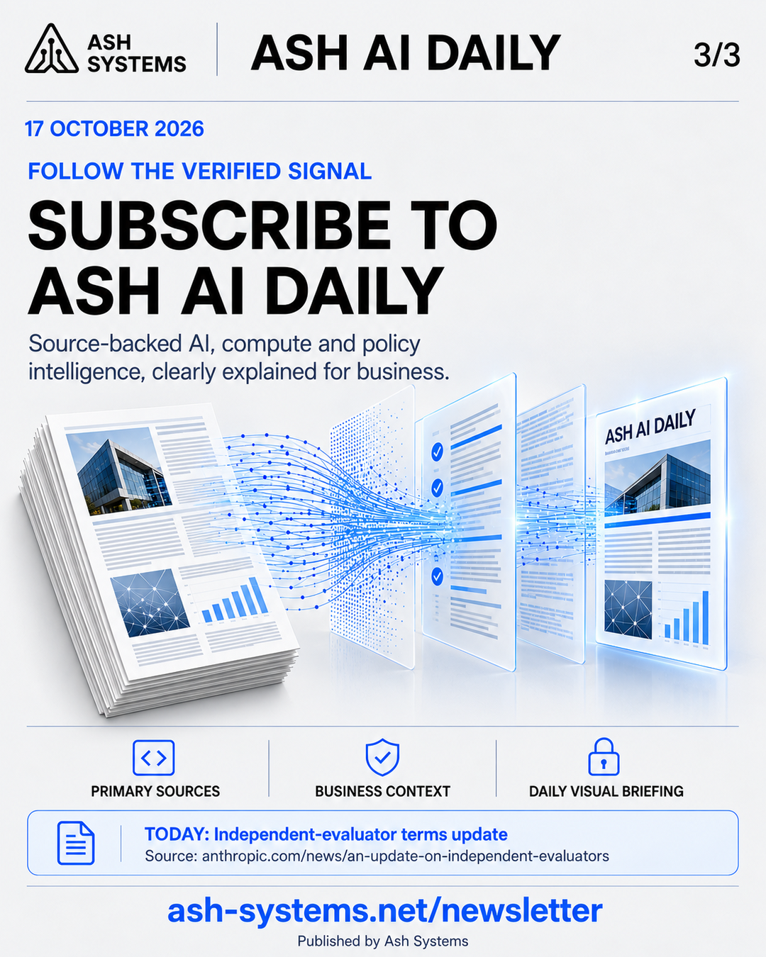 Subscribe to Ash AI Daily closing card