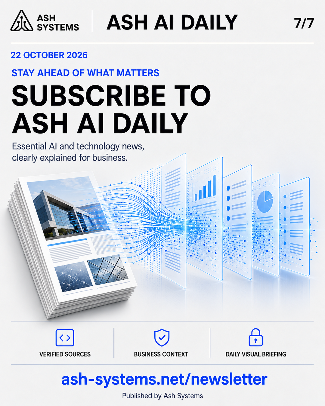 Subscribe to Ash AI Daily closing card