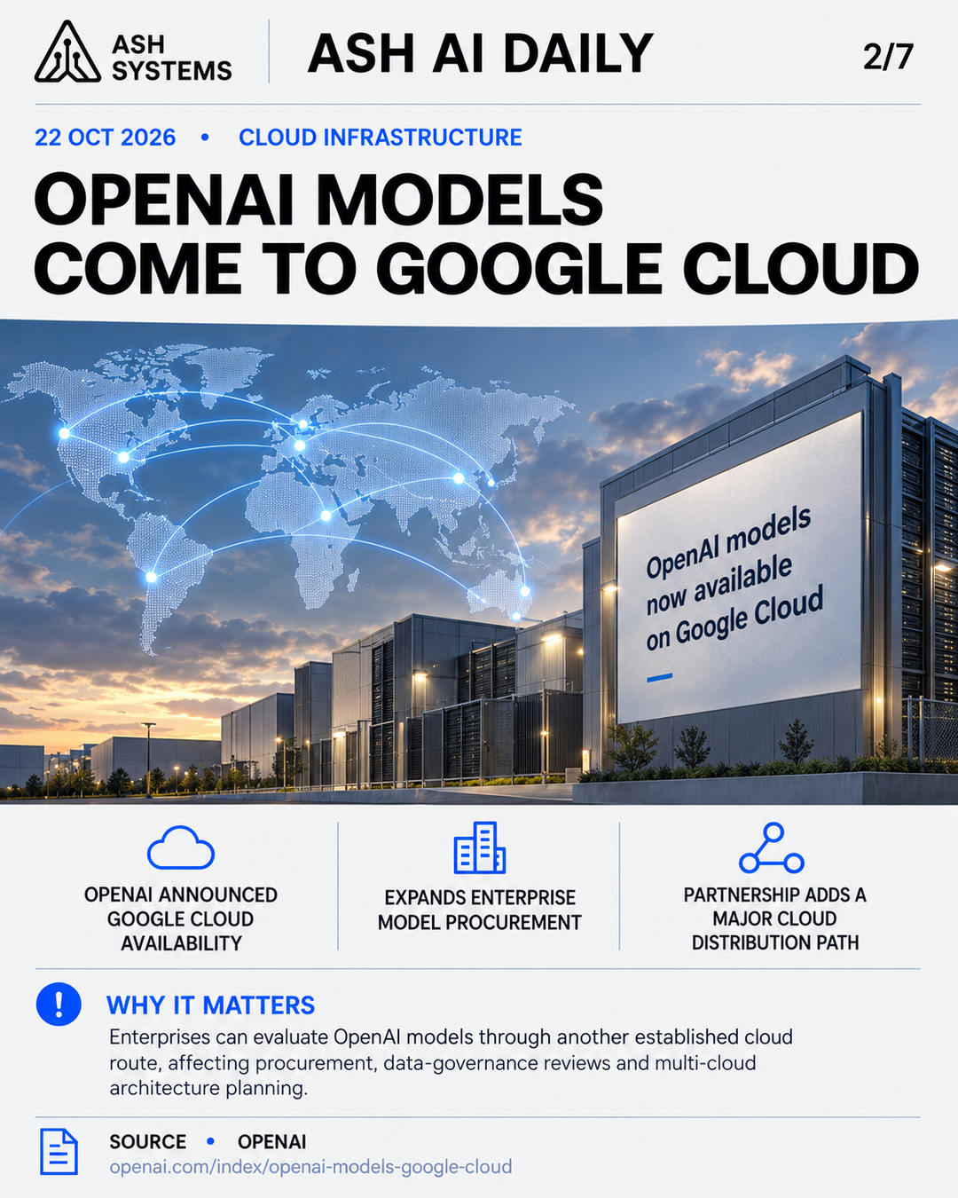 OpenAI models are coming to Google Cloud Ash AI Daily factual story card