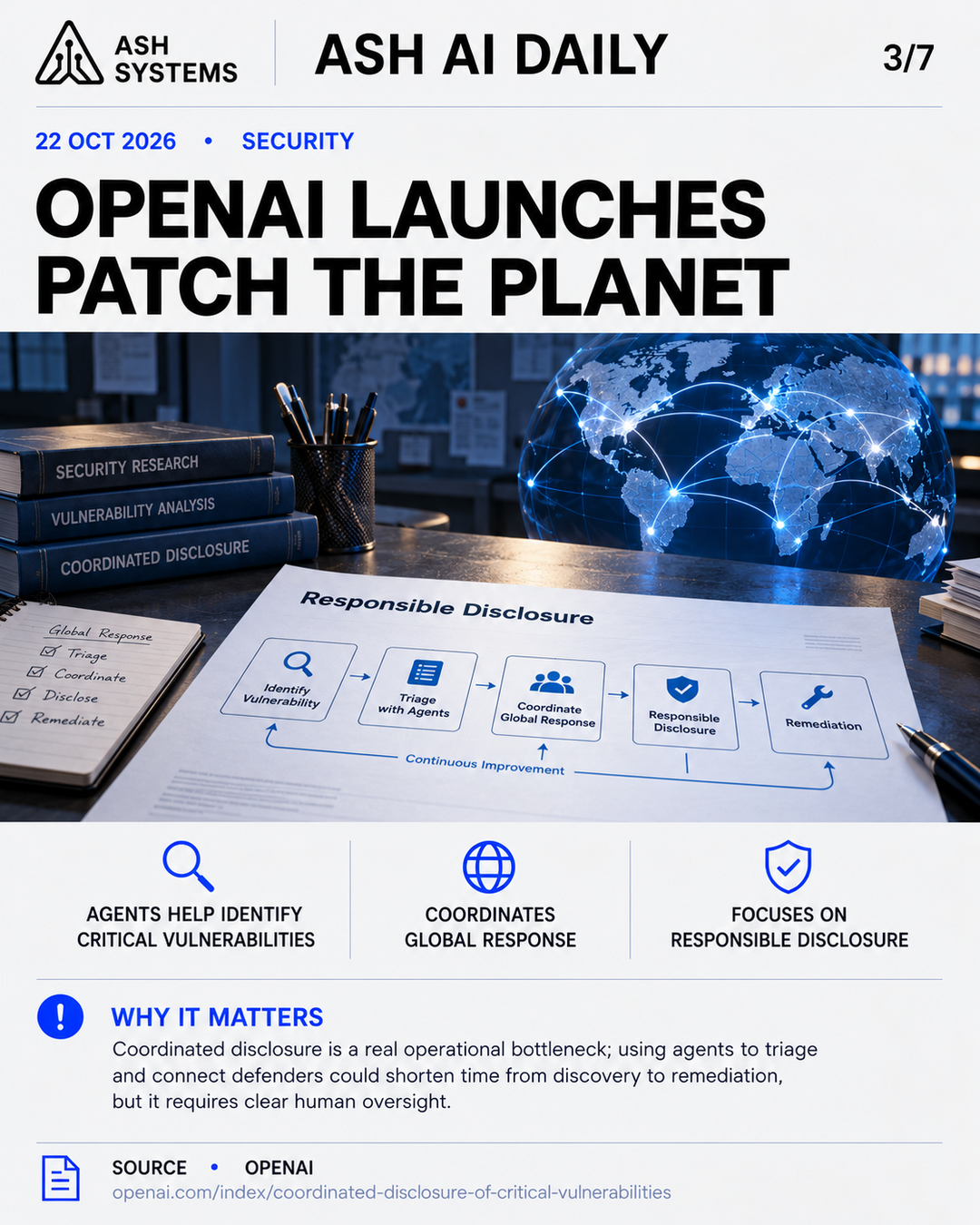 OpenAI launches Patch the Planet Ash AI Daily factual story card