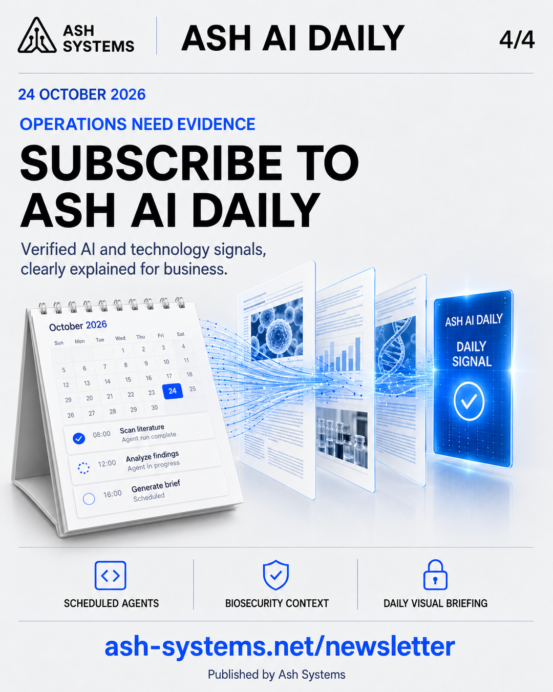 Subscribe to Ash AI Daily closing card